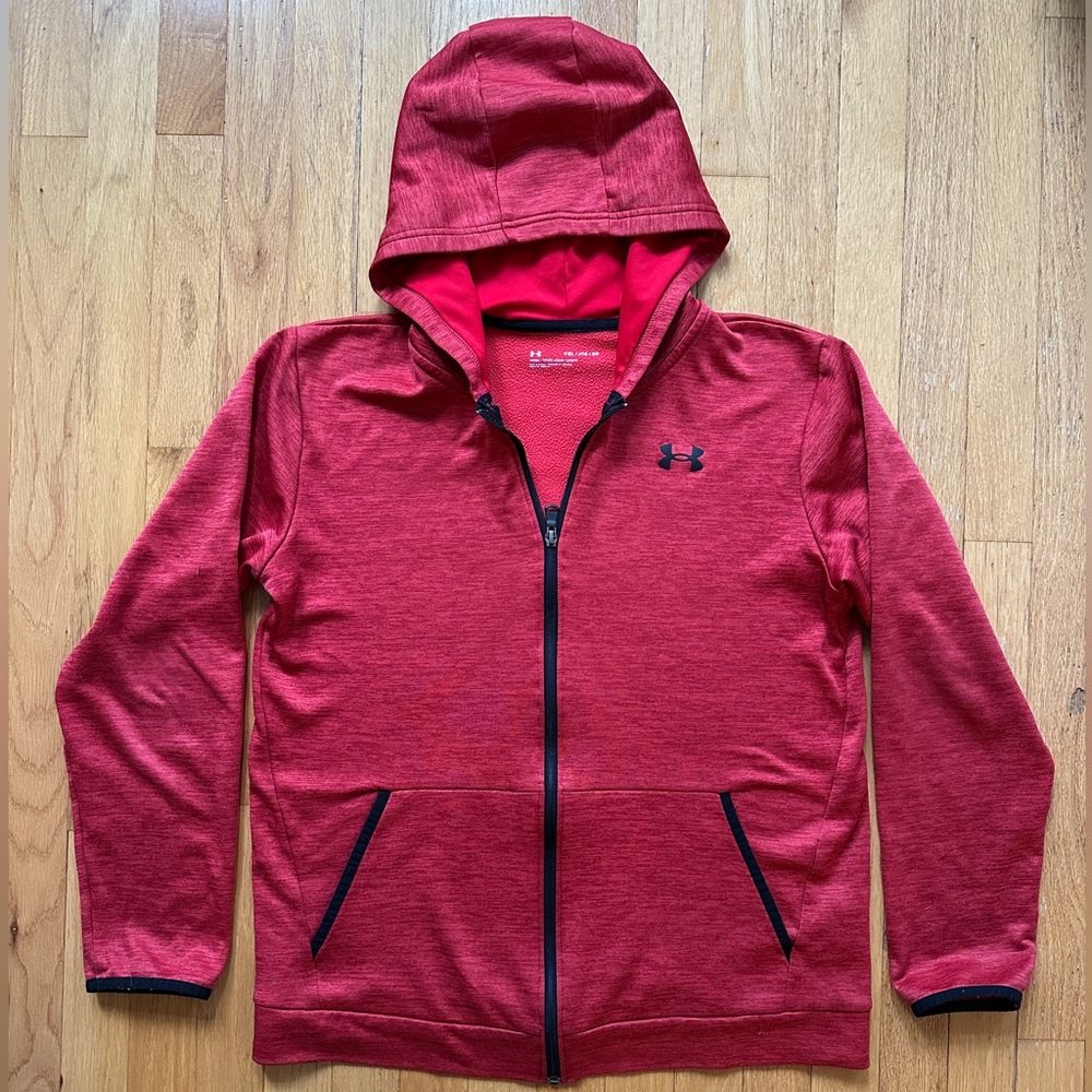 Under Armour Red Zip-Up Hoodie size Youth XL